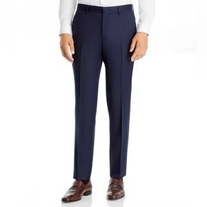 NWT Hugo Boss Genius Slim Fit Trousers Pants 42 Regular Dark Blue Flat Front